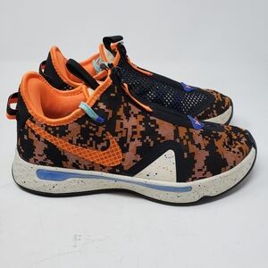 Nike PG4 Digi Camo Total Orange Black CD5079-200 Basketball Shoes Men's 8